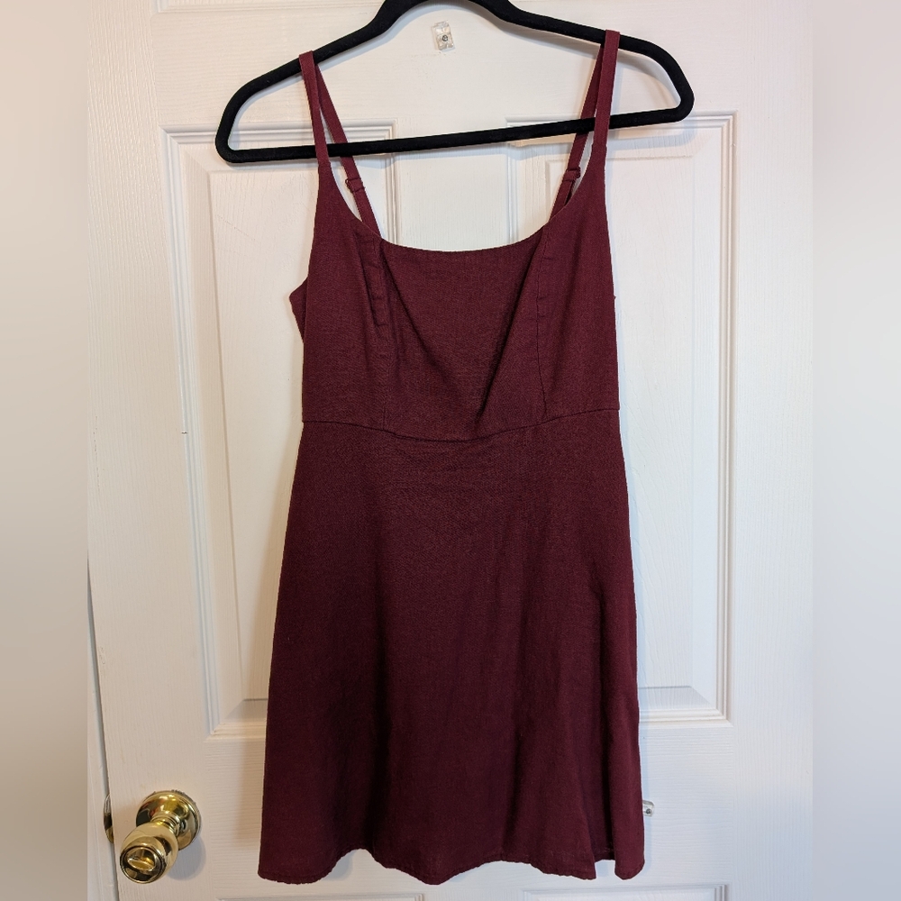 Linen Blend Mini Dress
